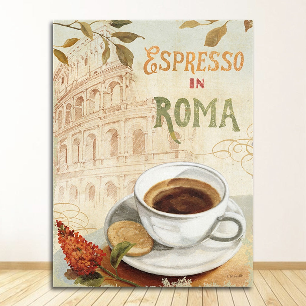 Coffee Poster Coffee Shop Kitchen Decoration Canvas Art