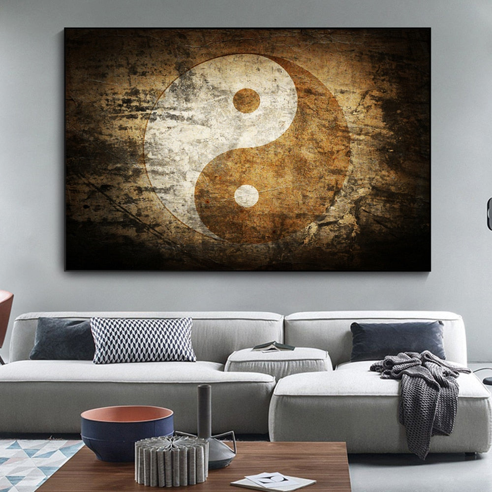 Yin and Yang Symbol Zen Canvas Art