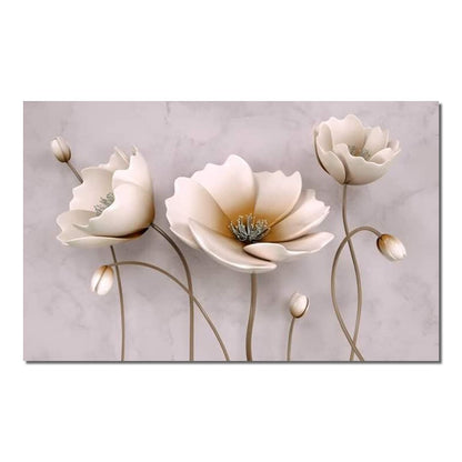 White Flower Painting Canvas Art