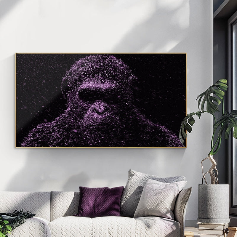 Purple Orangutan Canvas Art