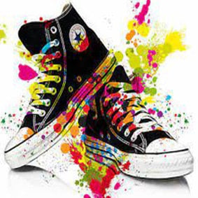 Colorful Graffiti Sneakers Canvas Art