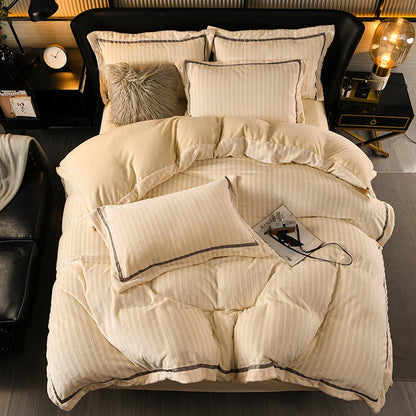 Sand Velvet Duvet Cover Bedding Set