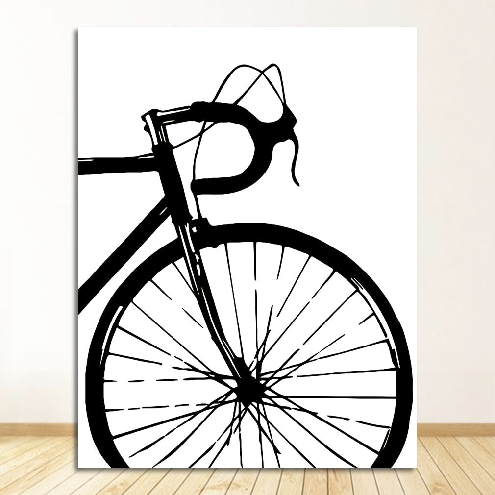 Black & White Bicycle Canvas Art