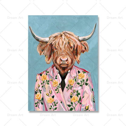 Fashion Animals in a Suit Art Canvas