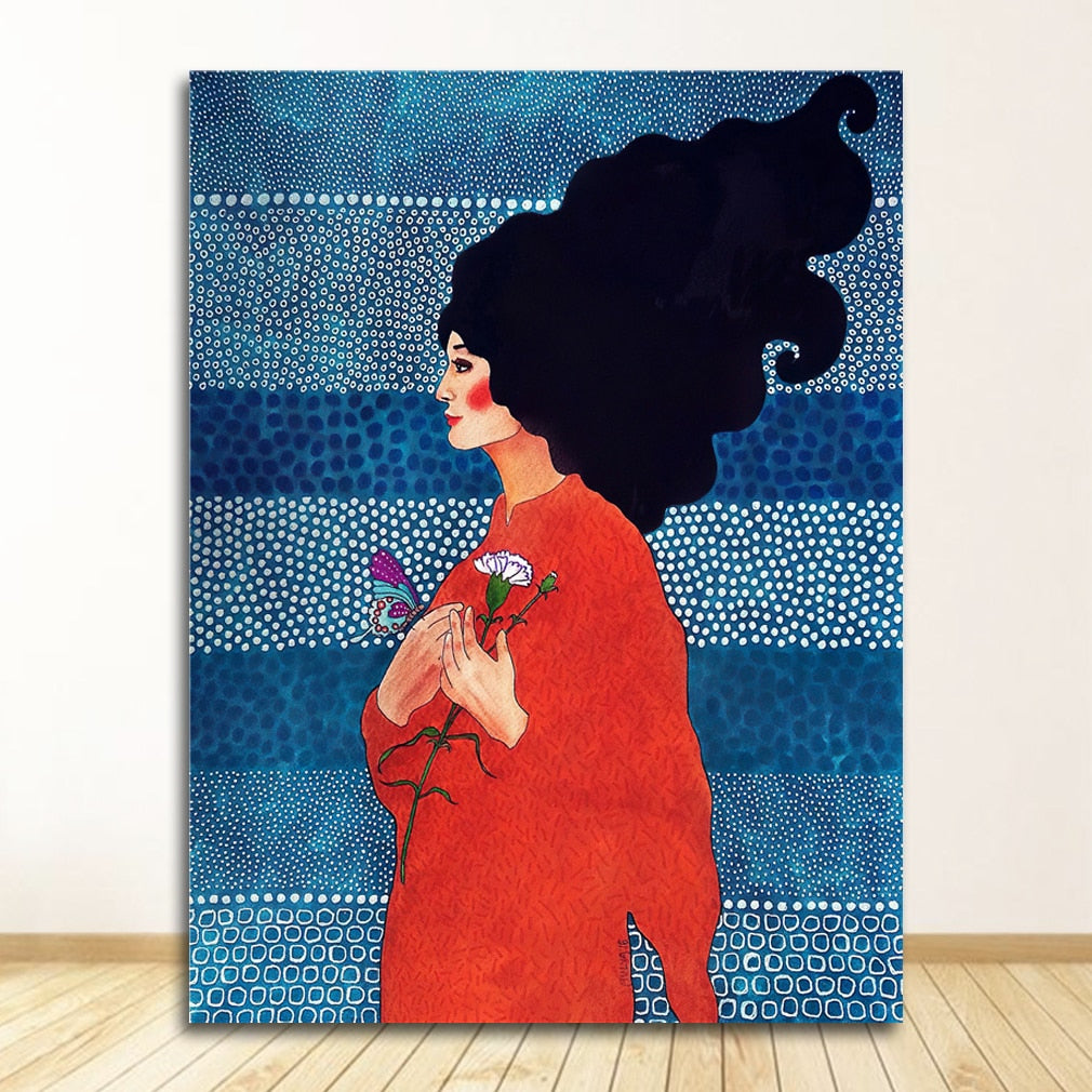 Big Hair Girl Canvas Art