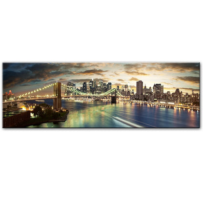 Brooklyn Bridge Night Landscape Canvas Art