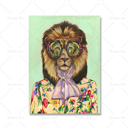 Fashion Animals in a Suit Art Canvas