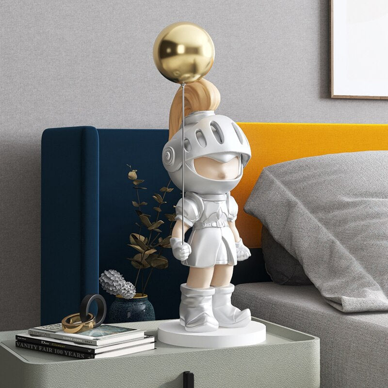 Knight Holding Balloon Statue