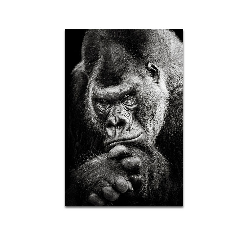 Fierce Black Gorilla Canvas Art