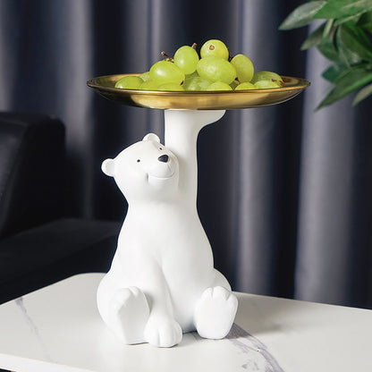 White Bear Tray Statue