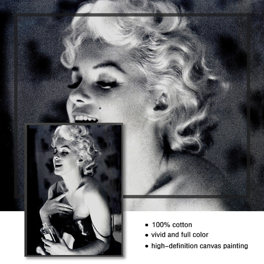 Black and White Marilyn Monroe Canvas Art