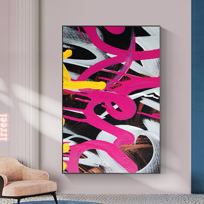 Graffiti Abstract Swirl Paint Canvas Art