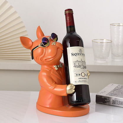 Bulldog Wine Holder Statue