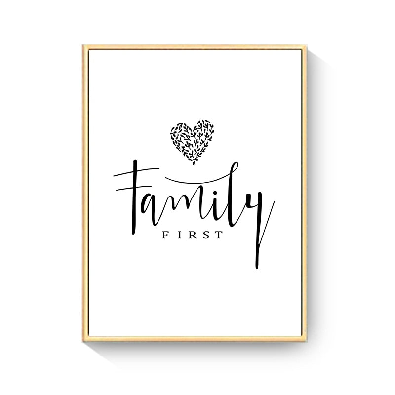 Hand Drawn Happy Family Nursery Canvas Art