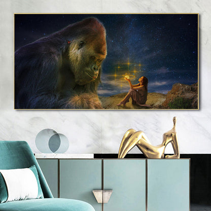 King Kong and The Beauty Canvas Art