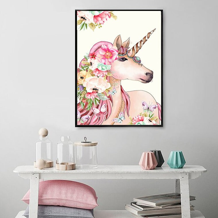 Pink Unicorn Flamingo Canvas Art