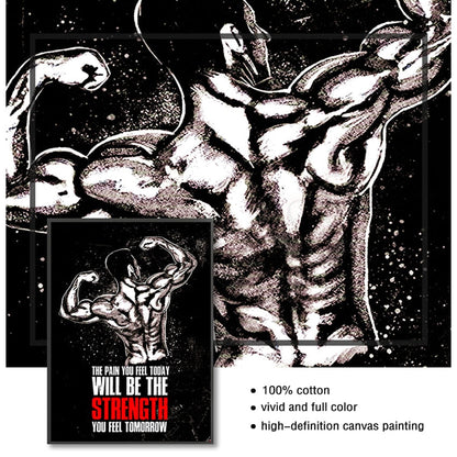 Muscle Bodybuilding Fitness Motivational Quotes Art Canvas