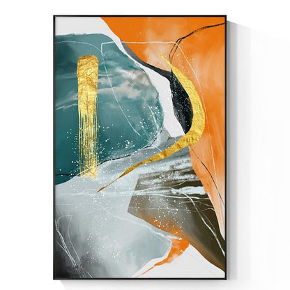 Abstract Gold Foil Canvas Art