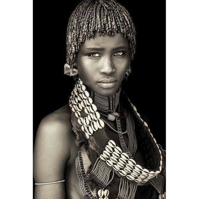 Black And White African Tribal Canvas Art