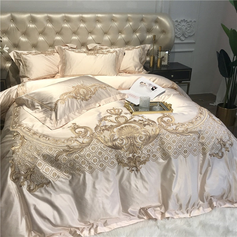 Raffia Damask Sateen Duvet Cover Bedding Set