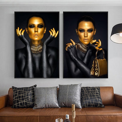 Gold Woman Canvas Art