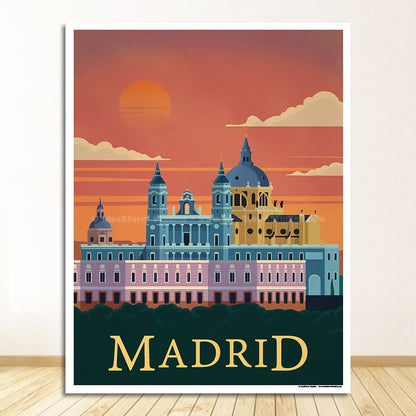 Berlin Madrid Poster Canvas Art