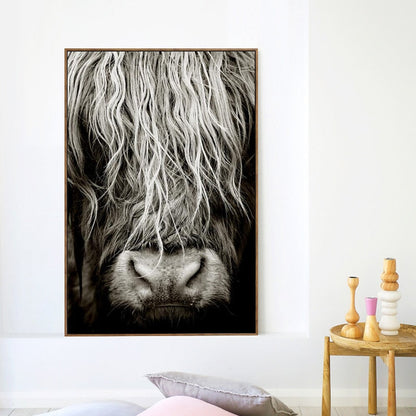 Cow Head Wall Art Canvas