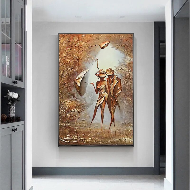 Abstract Figure Classical European Couple Wall Art Canvas