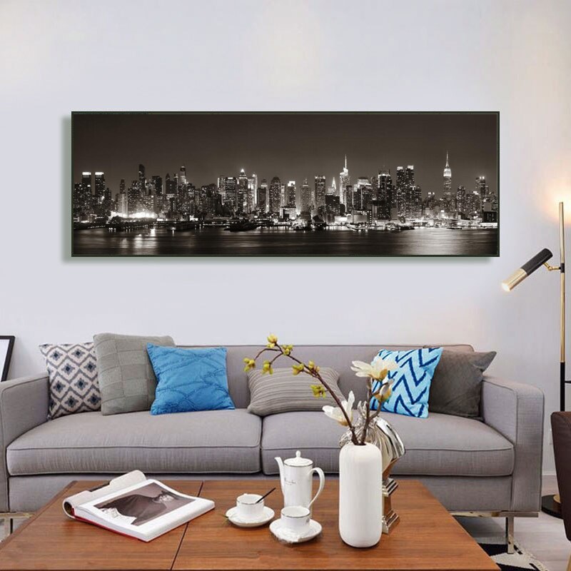 Modern Landscape City Night Canvas Art