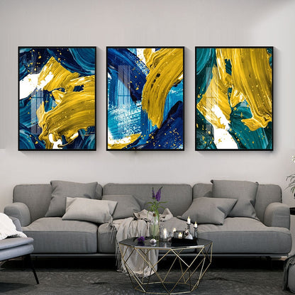 Golden Blue Foil Nordic Canvas Art