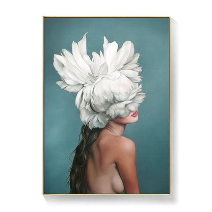 Lady Head Flower Canvas Art