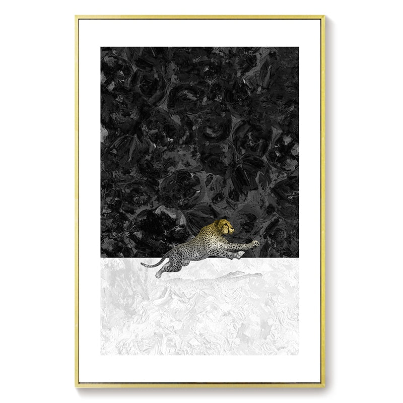 Animal Black and White Background Canvas Art