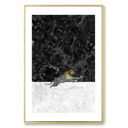 Animal Black and White Background Canvas Art