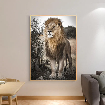 King of the Savanna Lion Canvas Art