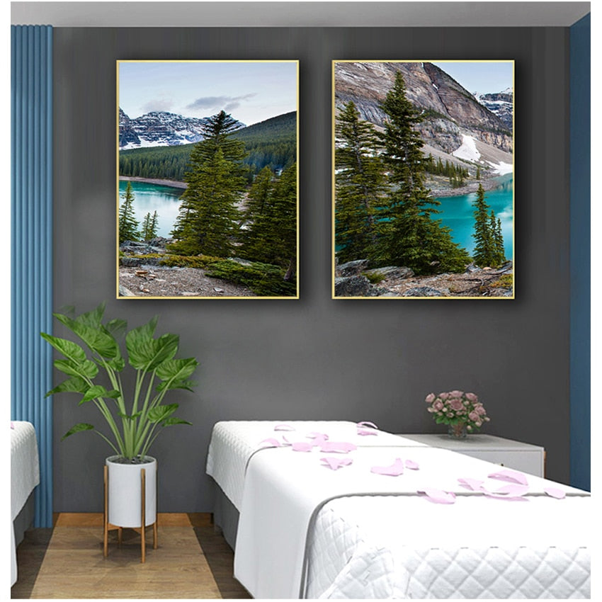 Lake Forest Mountain Canvas Art