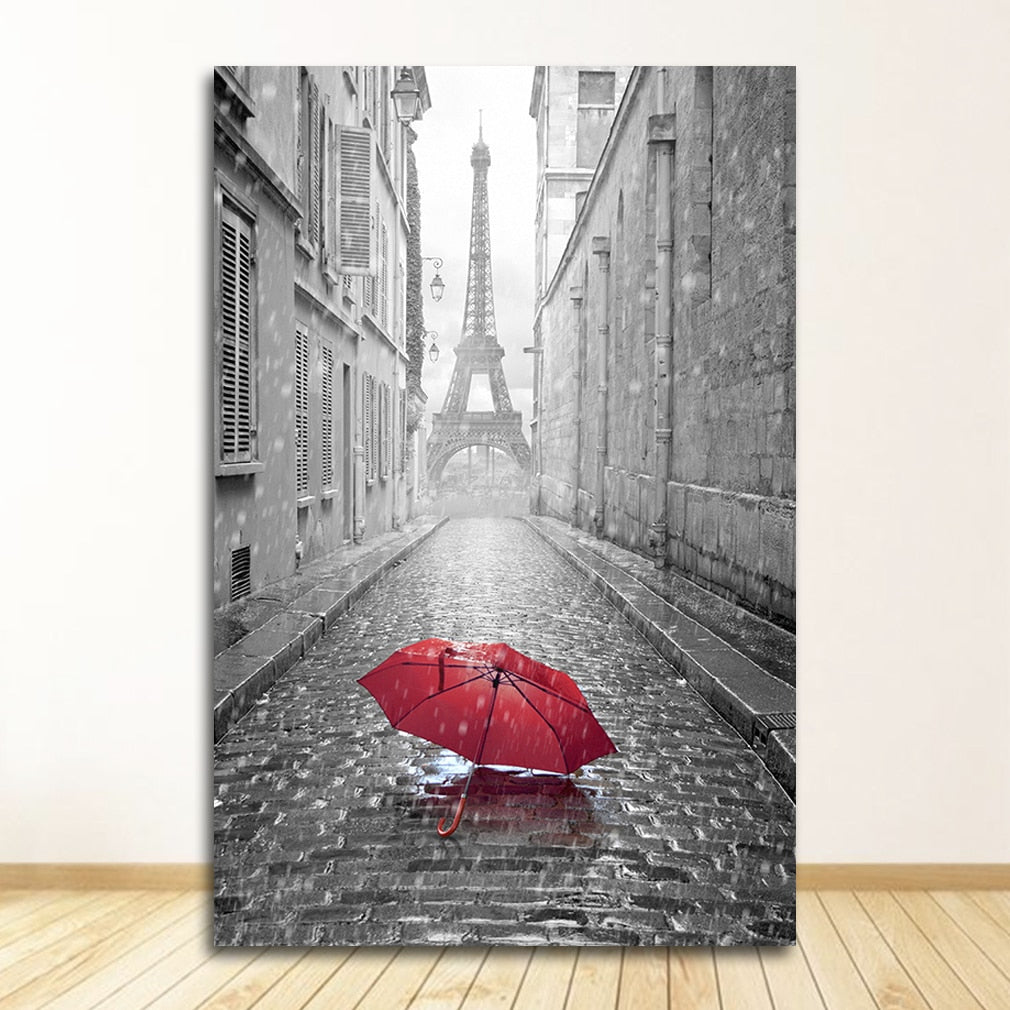 London Paris City Landscape Canvas Art