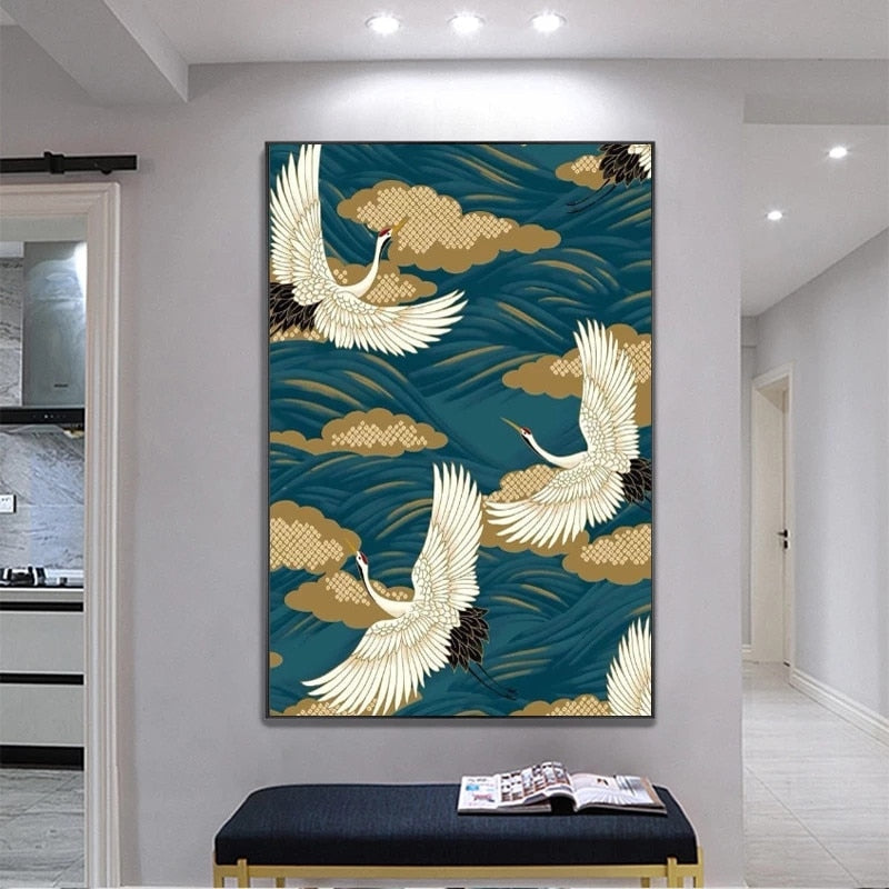 Chinese Crane Canvas Art