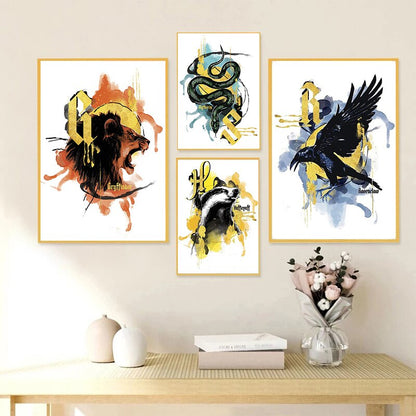 Harry Potter Hogwarts Houses Canvas Art