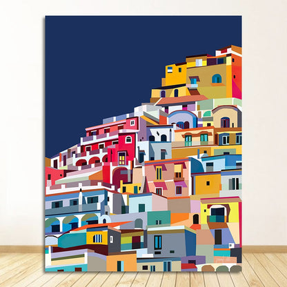 Colorful Amalfi Coast Wall Art Canvas