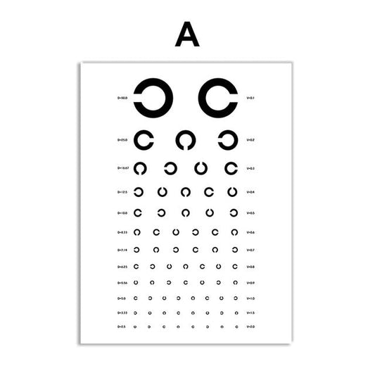 Eye Visual Acuity Test Snellen Chart Canvas Art