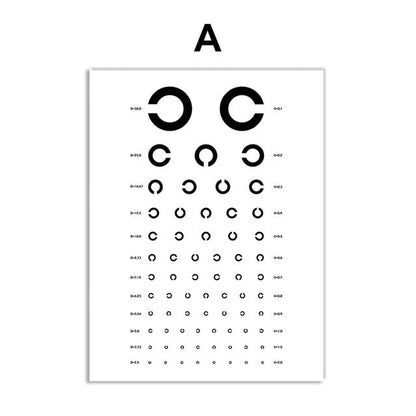 Eye Visual Acuity Test Snellen Chart Canvas Art