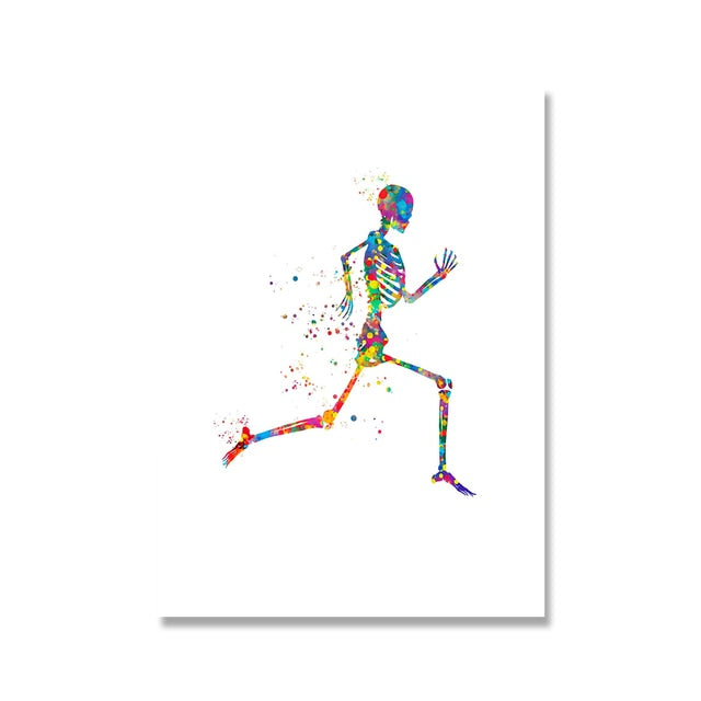 Skeleton Work Out Canvas Art