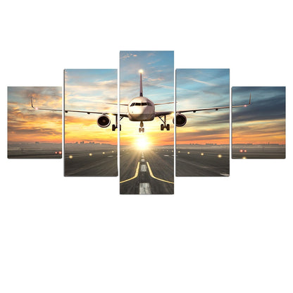 Airplane Sunset Canvas Art