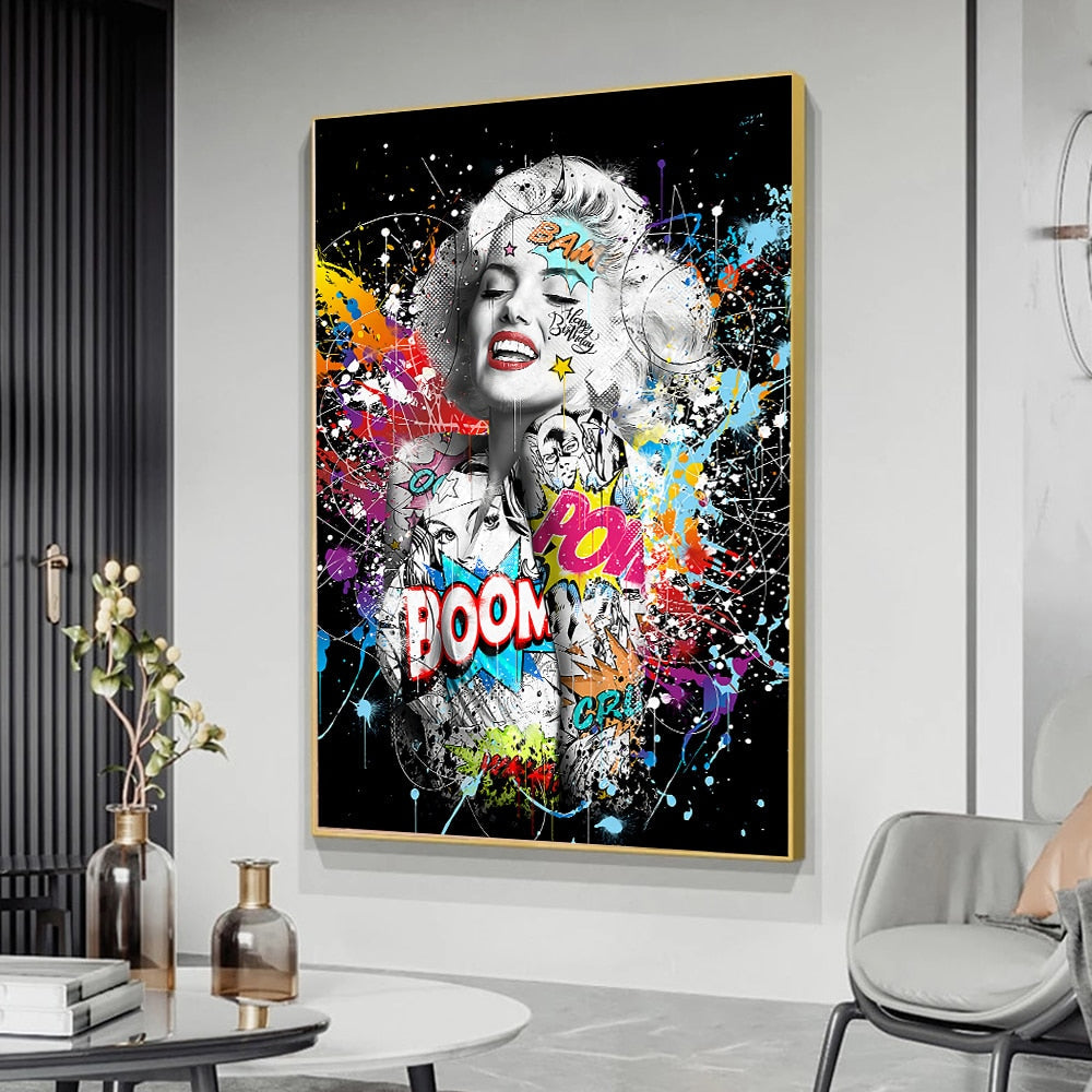 Graffiti Marilyn Monroe Canvas Art