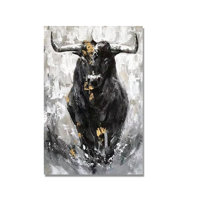 Black Bull Canvas Art