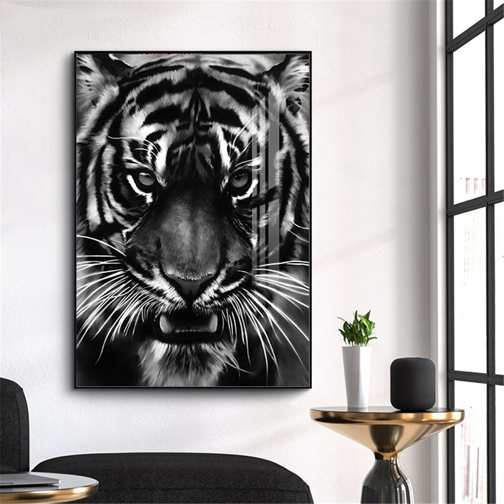 Tiger Lion Wolf Close Up Canvas Art