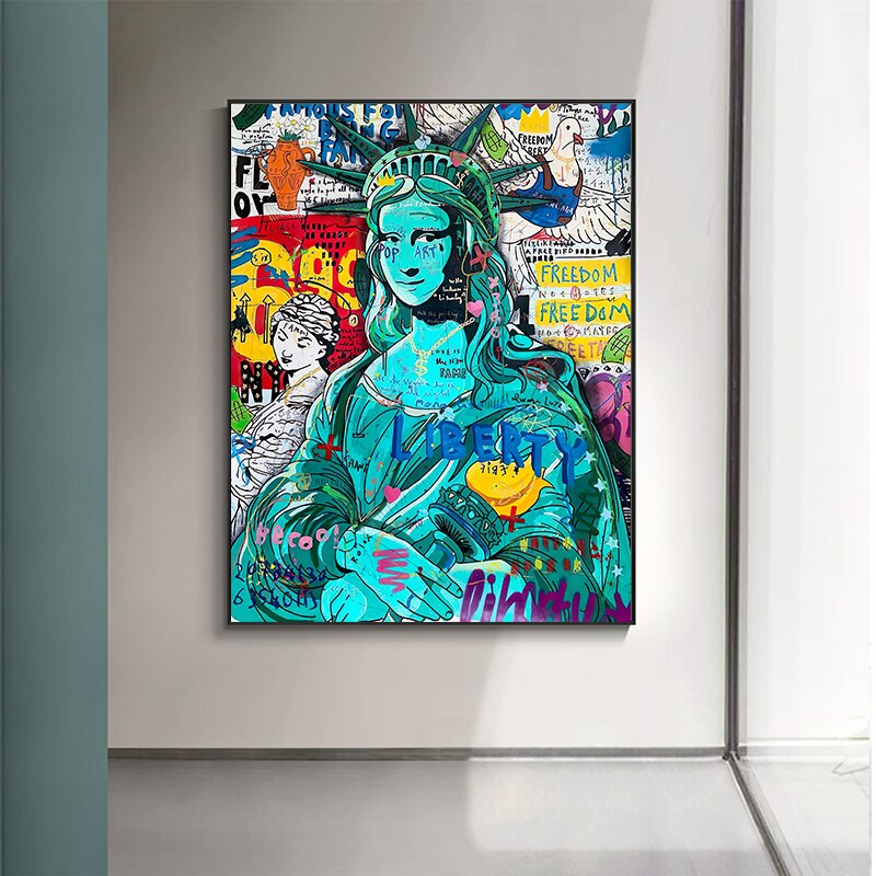 Graffiti Statue Of Liberty Canvas Art