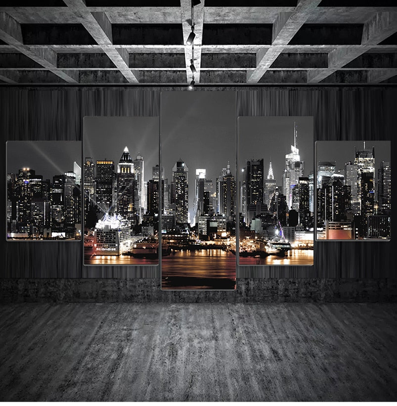 New York City Night View Canvas Art