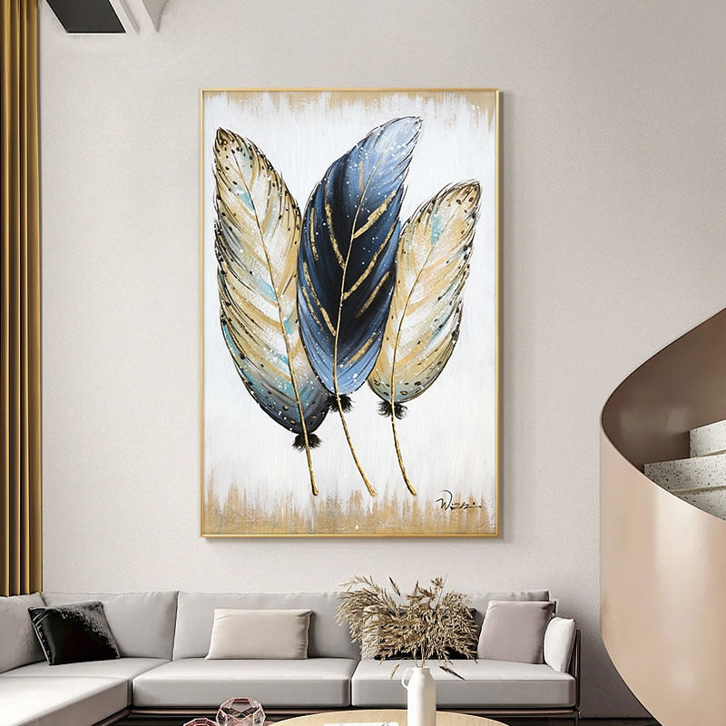 Golden feather Oil Painting Canvas Art