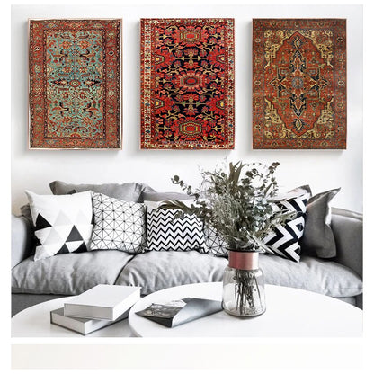 Antique Persian Carpet Retro Wall Art Canvas